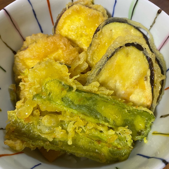 天ぷらが余ったら☆めんつゆで簡単天丼!